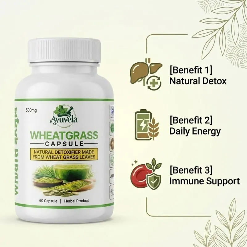 Wheatgrass 60 Capsules - Ayuvela Ayurveda