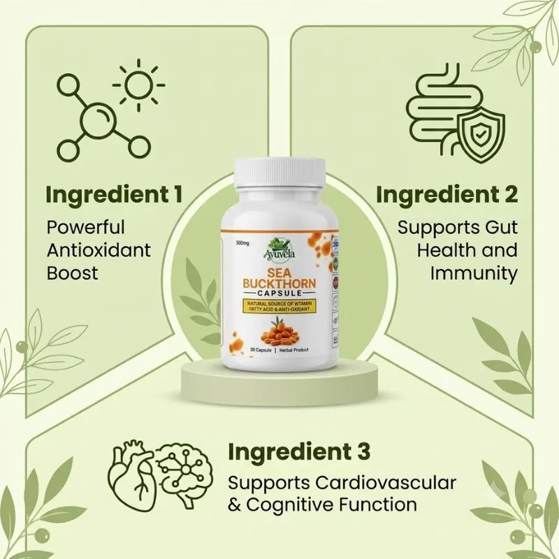 Sea Buckthorn 30 Capsules - Ayuvela Ayurveda