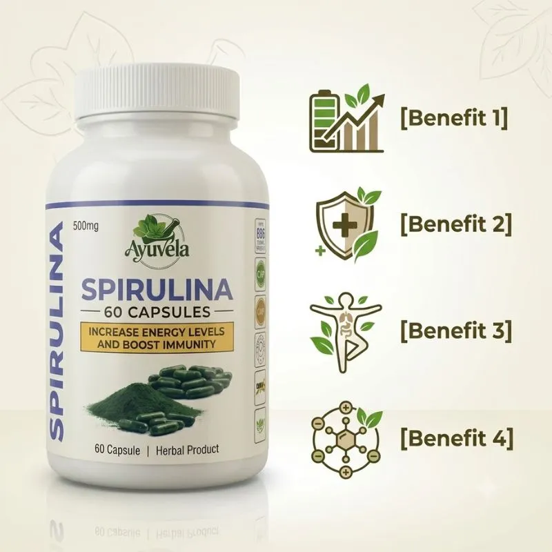 Spirulina 60 Capsules - Ayuvela Ayurveda