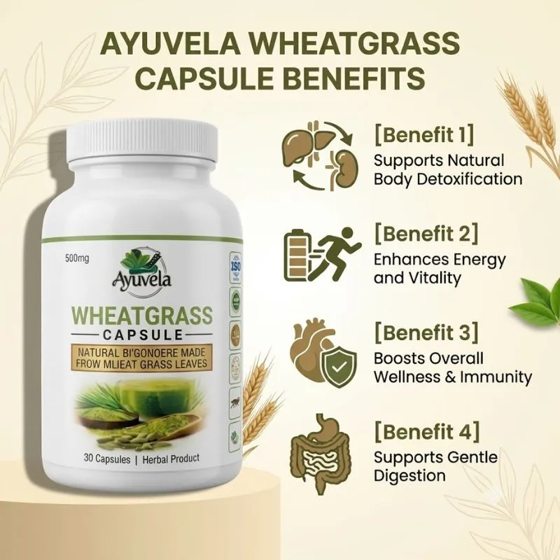 Wheatgrass 30 Capsules - Ayuvela Ayurveda